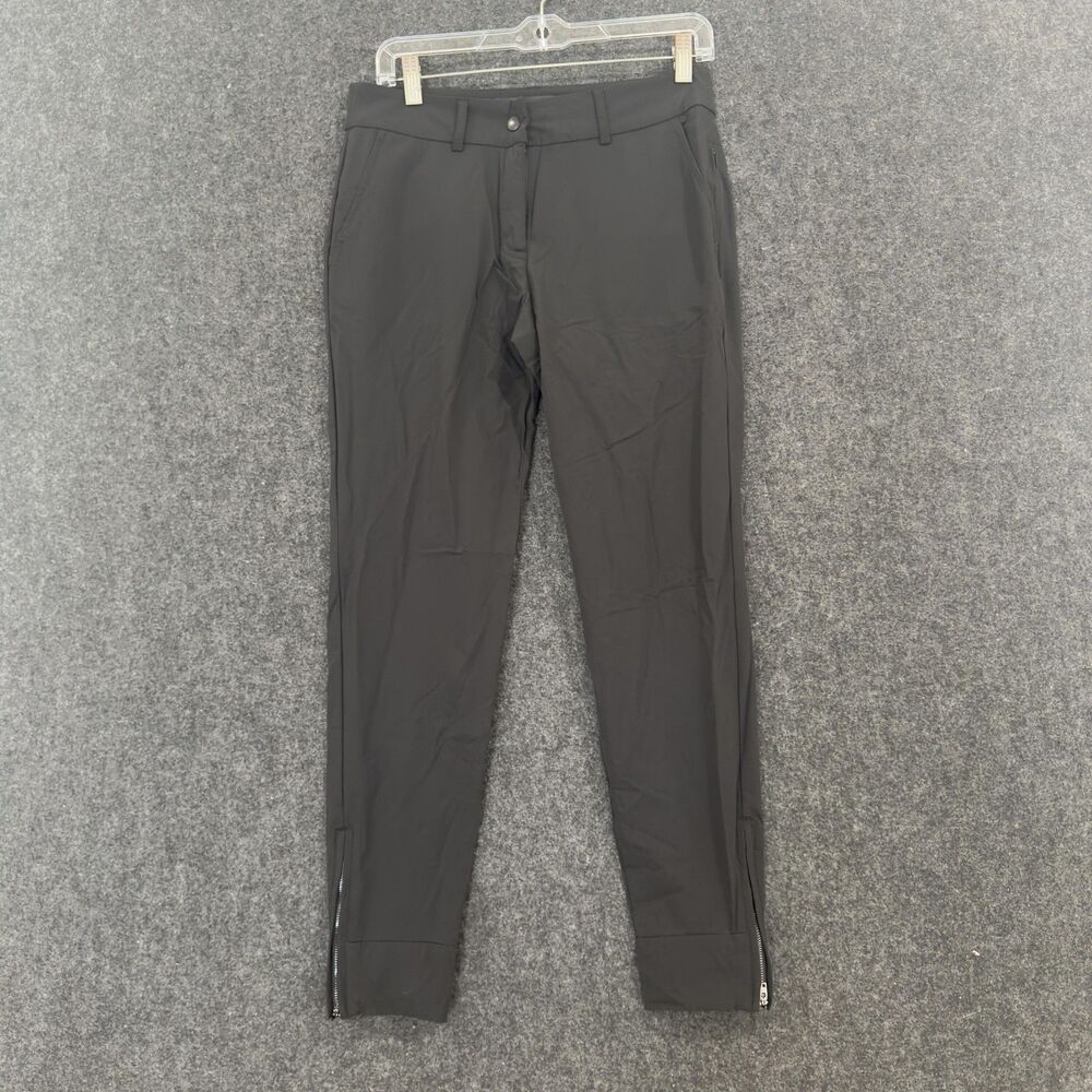 Abendroth Pants Women's 6 Black Stretch Nylon Spandex Athletic Golf Zip Ankles